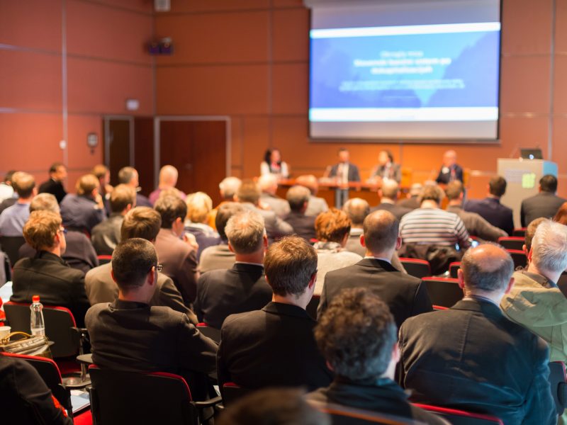 Business Conference and Presentation. Audience at the conference hall.